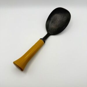 Bonny Prod. Co. NY Vintage Ice Cream Scoop Mustard Yellow Ribbed Handle